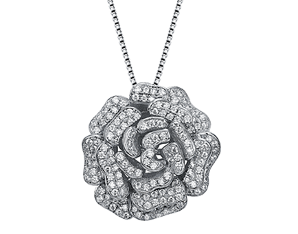 Floral pendant necklace with openwork design