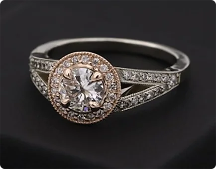 Precision laser cut ring detail