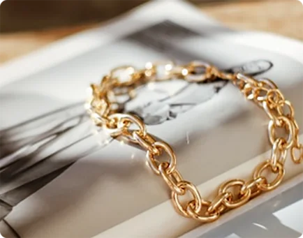 Gold chain bracelet stamping product