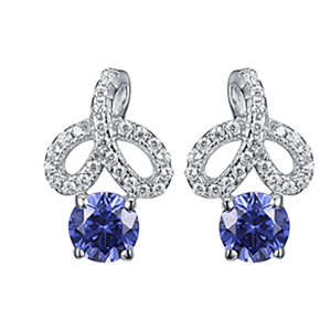 Silver Blue Stone Earrings