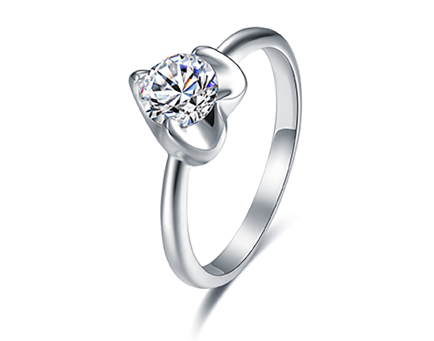 Pavé solitaire lab-grown diamond ring
