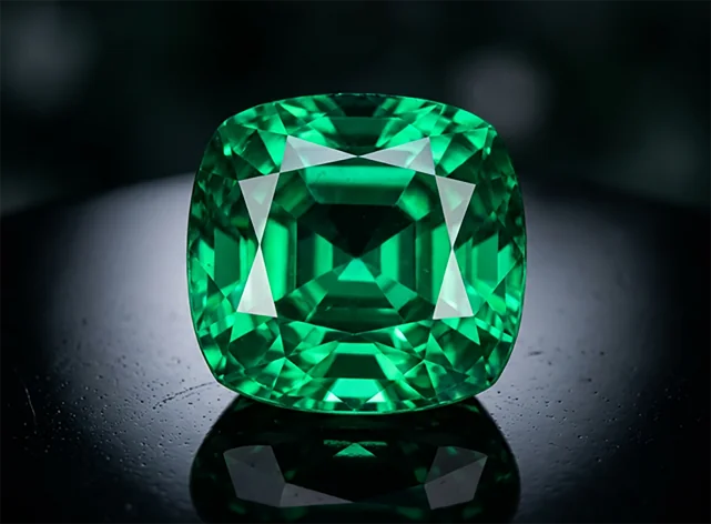 Premium lab-grown emerald gemstone