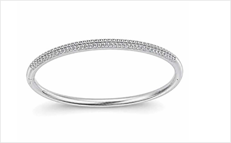 Minimal polished silver bangle bracelet