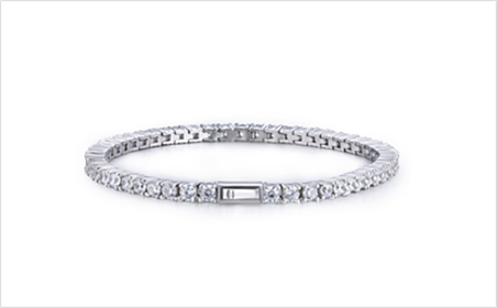 Single-row custom tennis bracelet with precision-set stones