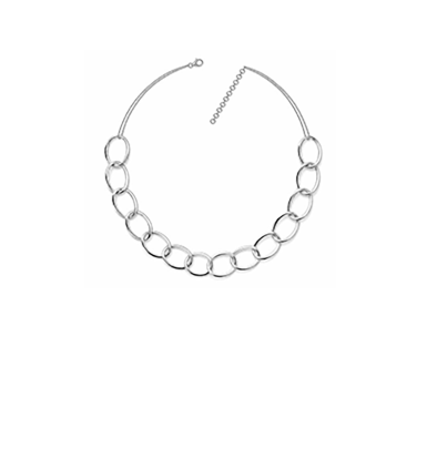 Men's necklace with a strand of polished ball-shaped links