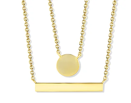 Gold layered bar necklace sample