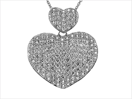 Heart shaped pave pendant