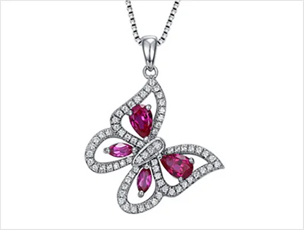 Butterfly gemstone pendant