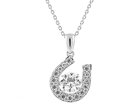 Horseshoe diamond pendant