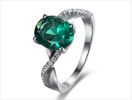 Teardrop silver ring