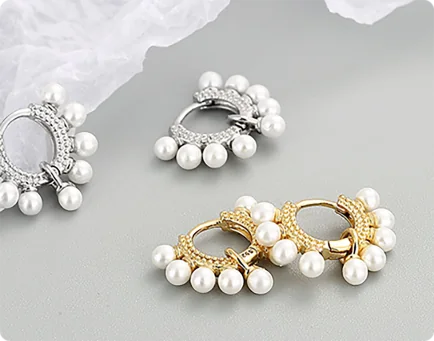 Pearl hoop earrings jewelry set quality