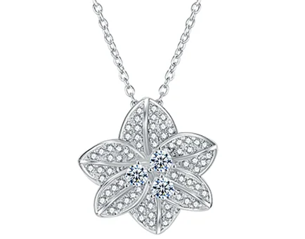 Diamond flower cluster pendant