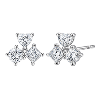 Lab grown diamond stud and drop earrings
