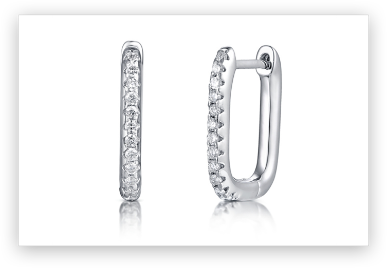 Silver lab grown gemstone huggie hoop earrings