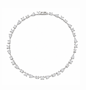 Mixed cut moissanite tennis necklace