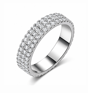 Wide continuous-set pavé moissanite band