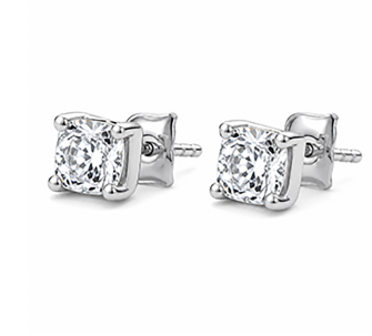 Square princess cut moissanite stud earrings