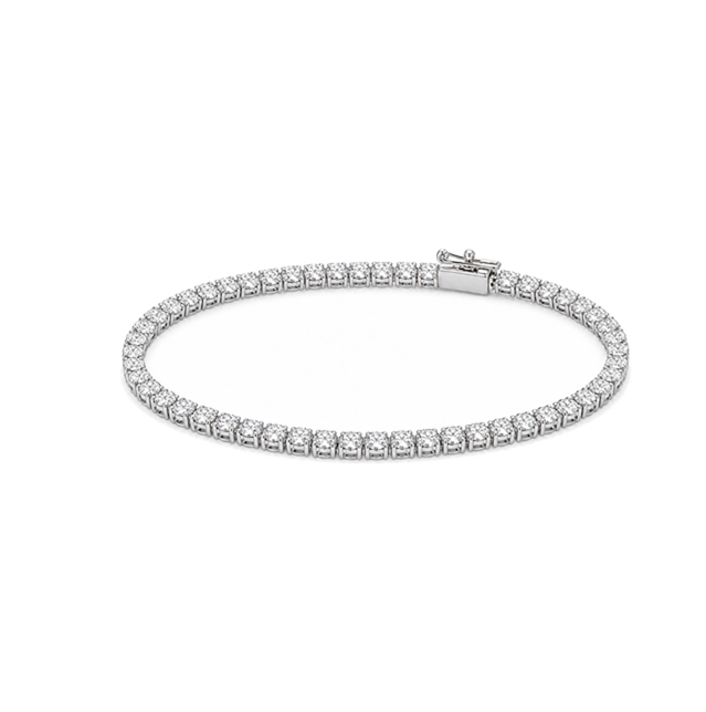 White moissanite tennis bracelet with secure clasp