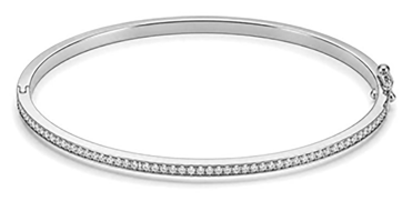 Thin bangle with pave-set stones