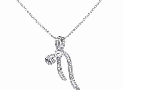 Pendant necklace with an open knot design on a fine silver chain