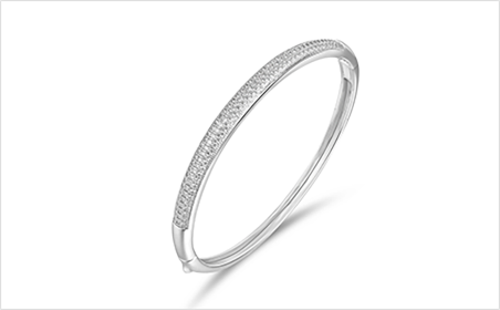 Pav&eacute; set bangle with a slim polished profile