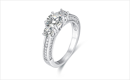 Pav&eacute; set ring with a twisted band in polished silver