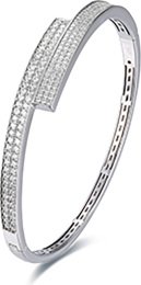 Pav&eacute; set bangle with a slim polished profile